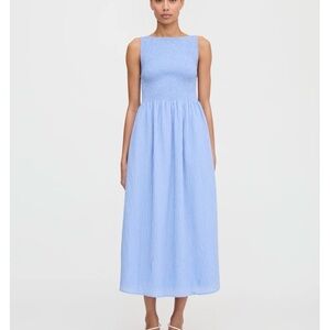 Hill House Light Blue Smocked Bodice Maxi Dress